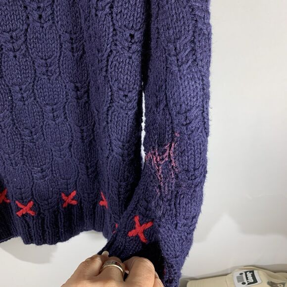 Birch Bros Vintage Hand Knitted Cardigan Sweater Womens Size Medium - Picture 6 of 7